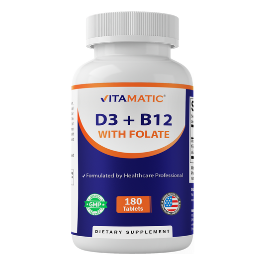 Vitamin D3 1000 IU + Vitamin B12 1000 mcg with Folate