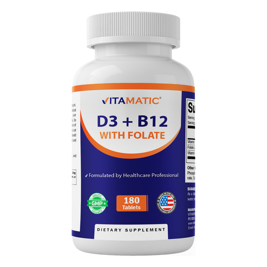 Vitamin D3 1000 IU + Vitamin B12 1000 mcg with Folate
