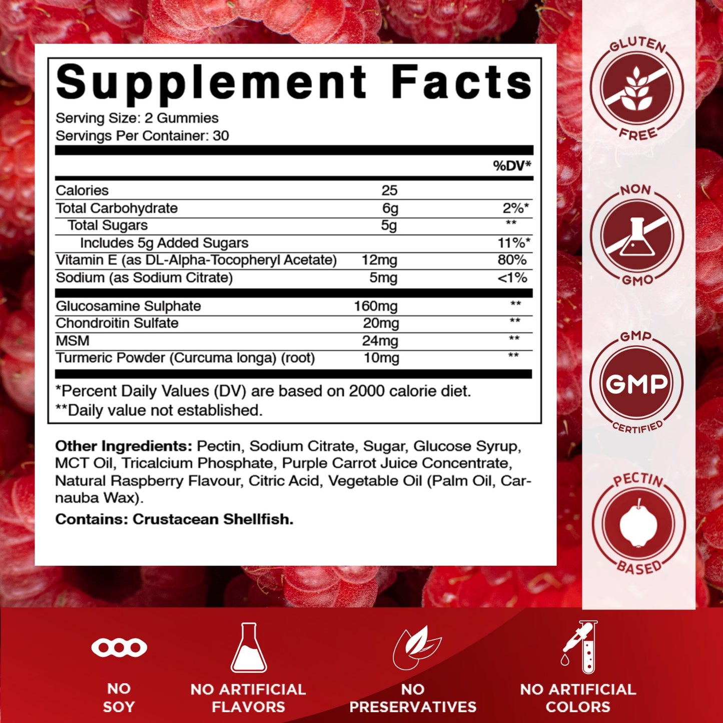 Glucosamine Chondroitin MSM & Vitamin E 60 Gummies
