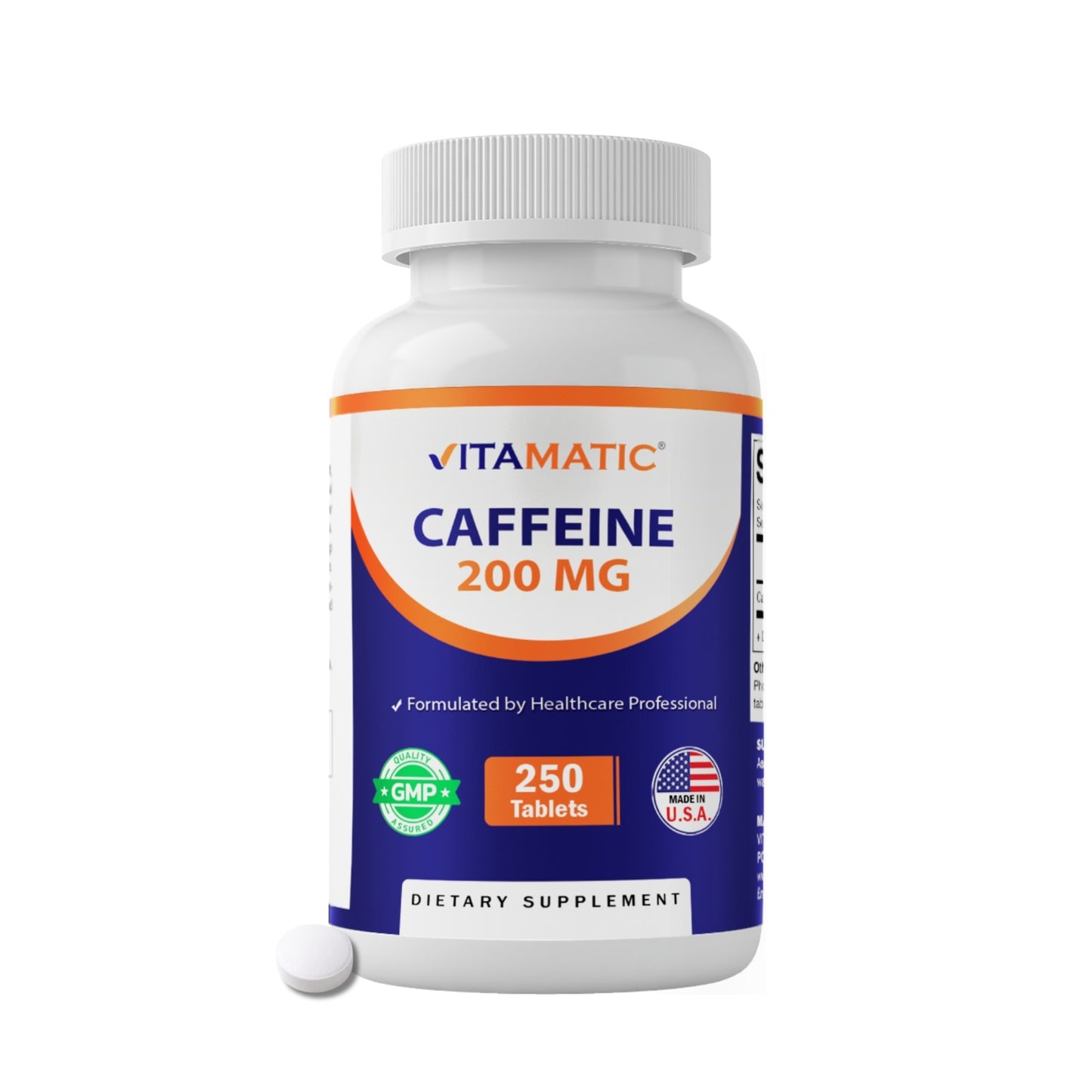 Caffeine Pills 200mg - 250 Vegetarian Tablets