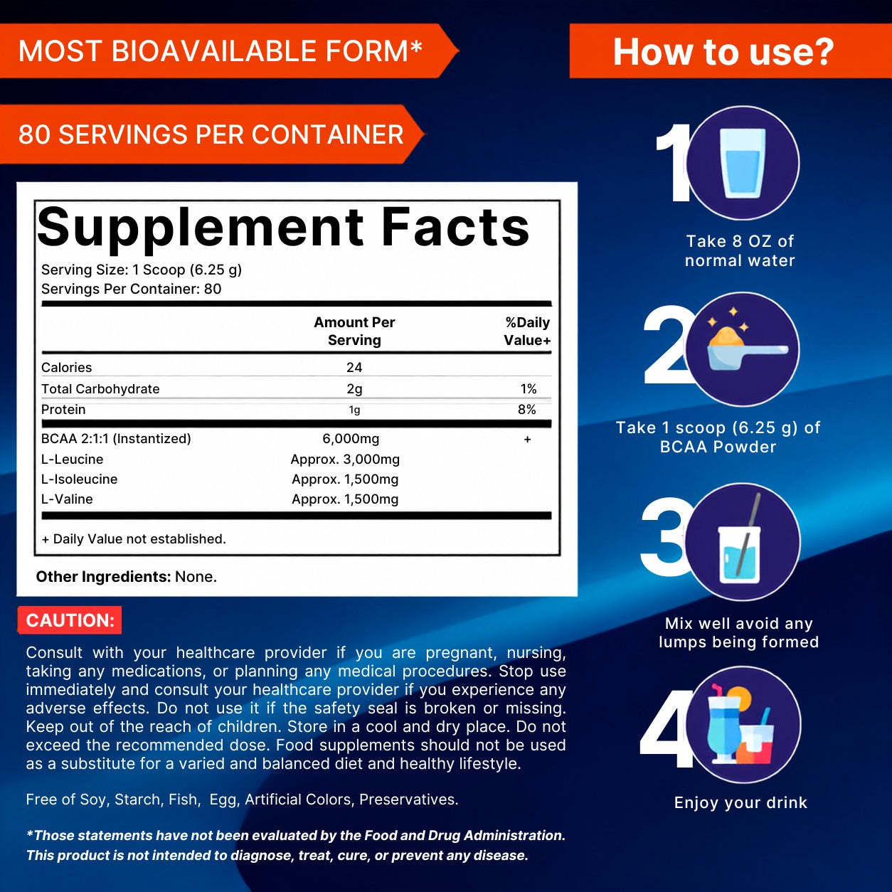 Vitamatic BCAA Powder 2:1:1 Branched Chain, 500g Pouch