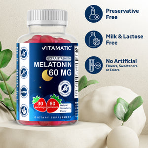 Sugar Free Melatonin 60mg Gummies 60 Ct