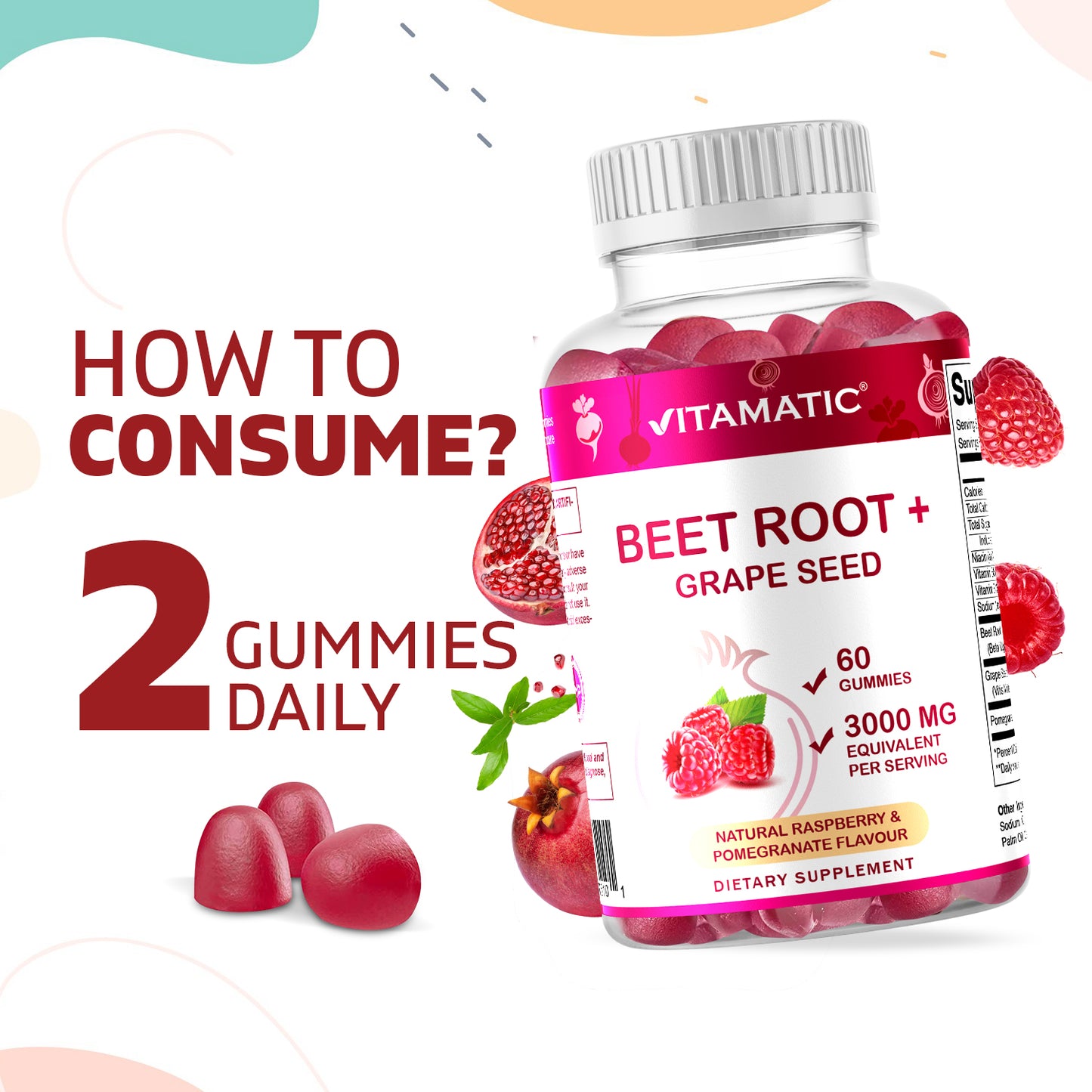 Beet Root 3000mg Equivalent Per Serving - 60 Gummies