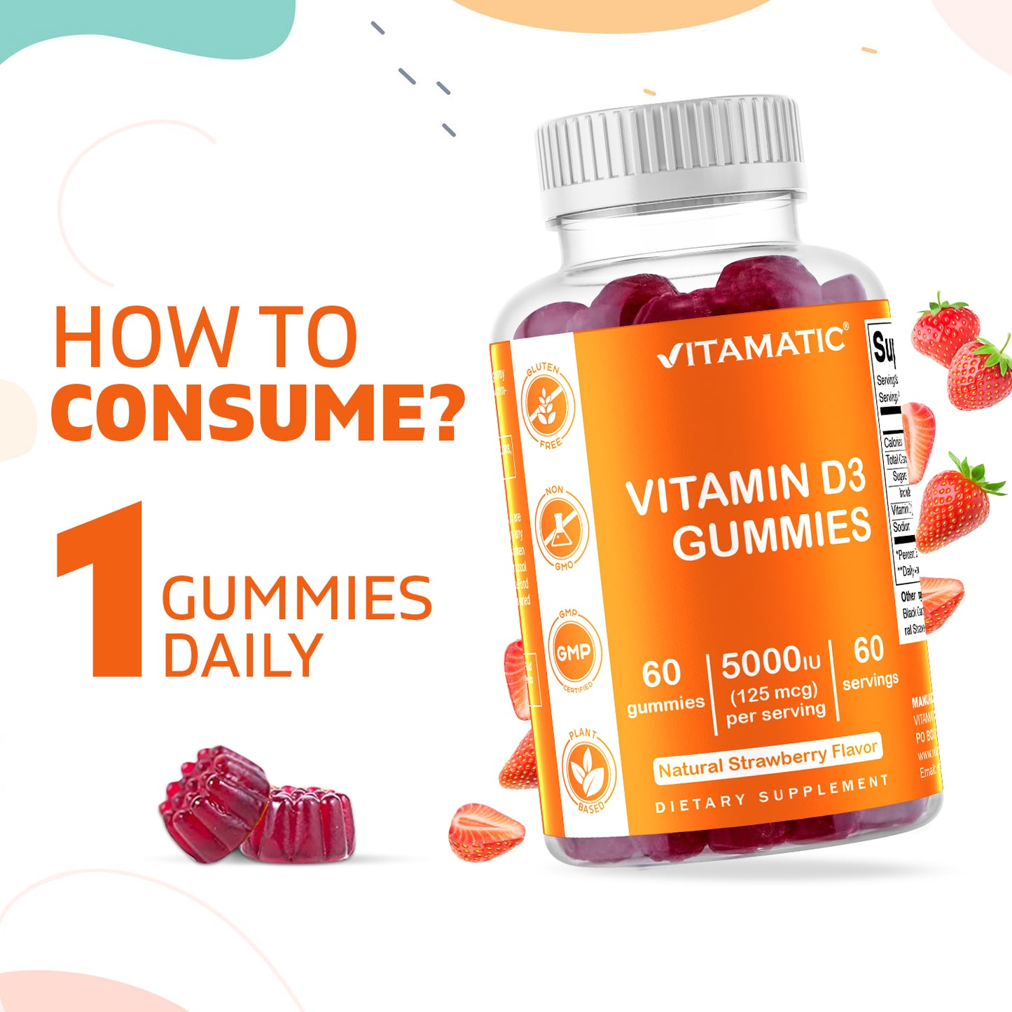 Vitamin D3 5000 IU - 60 Gummies