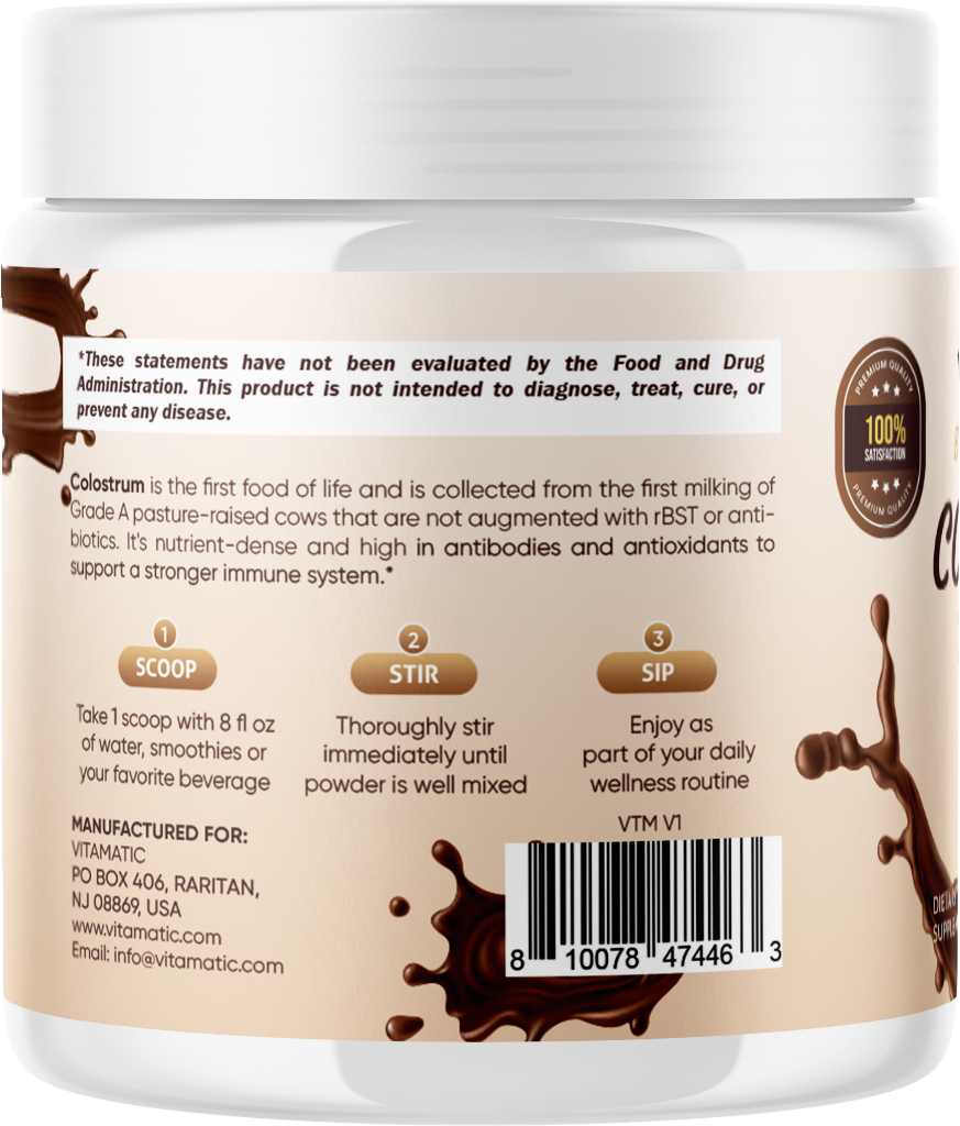 Bovine Colostrum 30% IgG Chocolate Flavored Powder