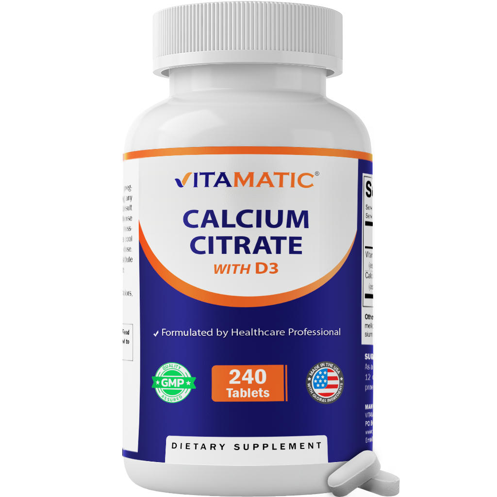 Vitamatic Calcium Citrate with Vitamin D3, 240 Tablets