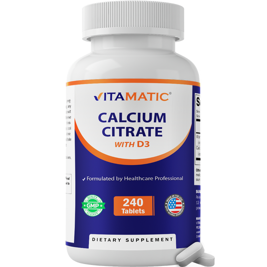 Vitamatic Calcium Citrate with Vitamin D3, 240 Tablets