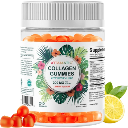 Hydrolyzed Collagen Gummies with Vitamin C, Zinc and Biotin, 200 mg per serving - 240 Gummies