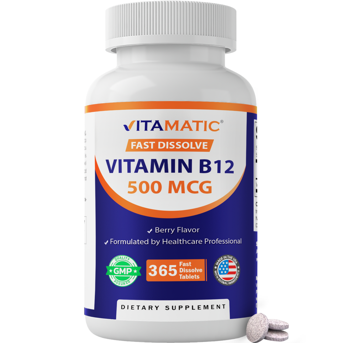 Vitamin B12 500 mcg Fast Dissolve 365 Tablets