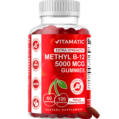 Vitamatic Sugar-Free Methyl B12 5000 mcg, 120 Gummies