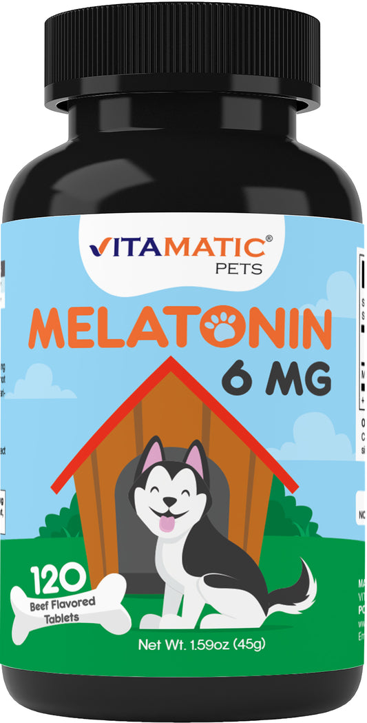 Melatonin for Dogs 6 mg 120 Beef Flavored Chewable Tablets