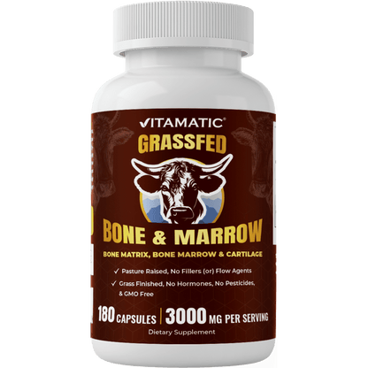 Vitamatic Grass-Fed Beef Bone & Marrow 180 Capsules