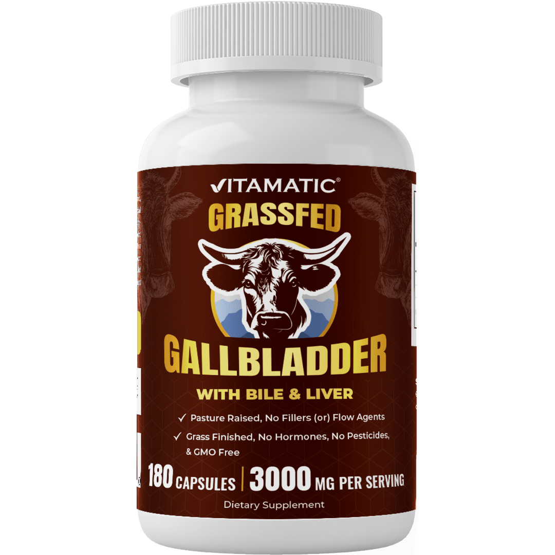 Vitamatic Grass-Fed Beef Gallblader with Bile & Liver 180 Capsules