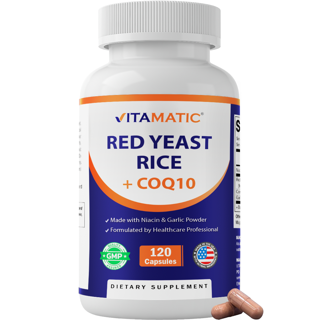 Vitamatic Red Yeast Rice 1200mg with CoQ10, 120 Capsules