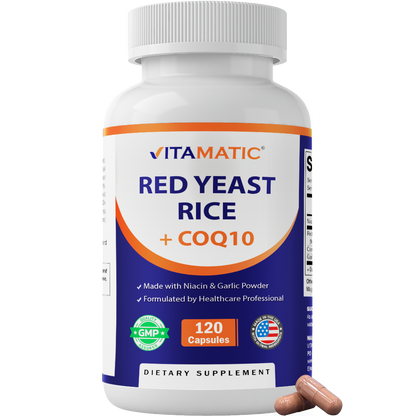 Vitamatic Red Yeast Rice 1200mg with CoQ10, 120 Capsules