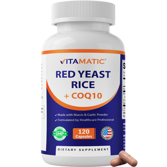 Vitamatic Red Yeast Rice 1200mg with CoQ10, 120 Capsules