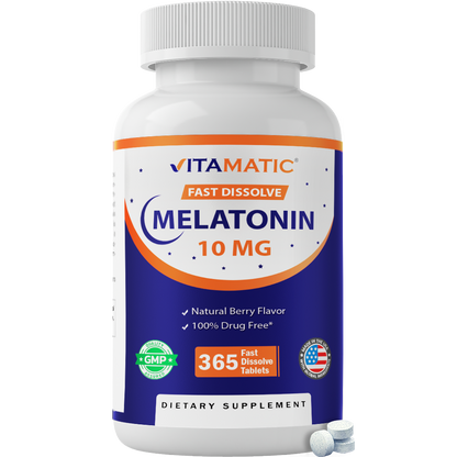 Vitamatic Melatonin 10mg Fast Dissolve, 365 Tablets