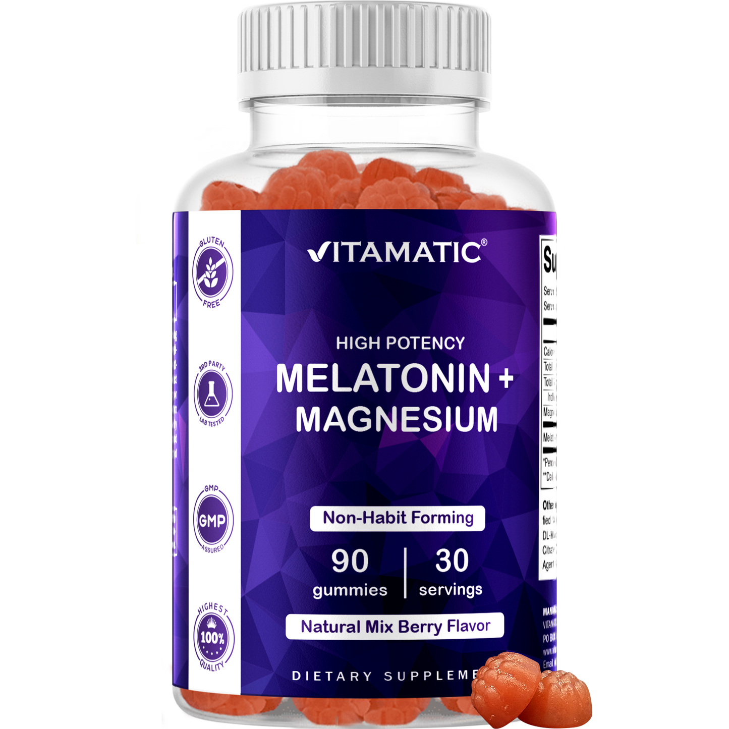 Vitamatic Melatonin 30mg with Magnesium 200mg Gummies