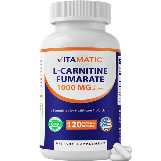 Vitamatic L-Carnitine Fumarate 1000mg, 120 Veg Capsules