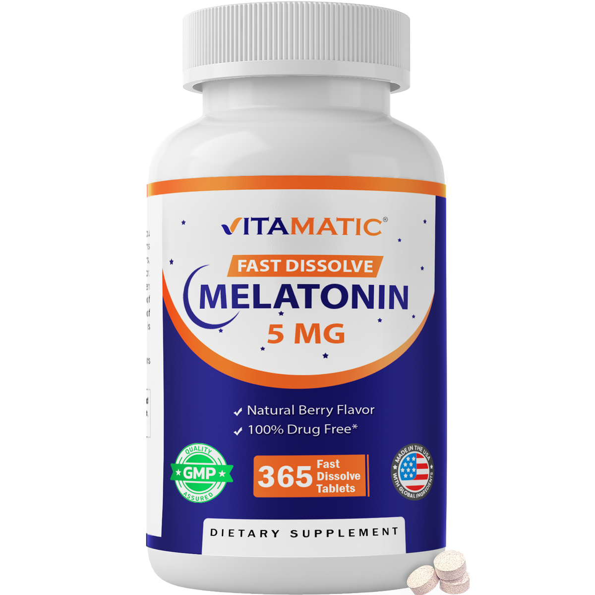 Vitamatic Melatonin 5mg Fast Dissolve, 365 Tablets