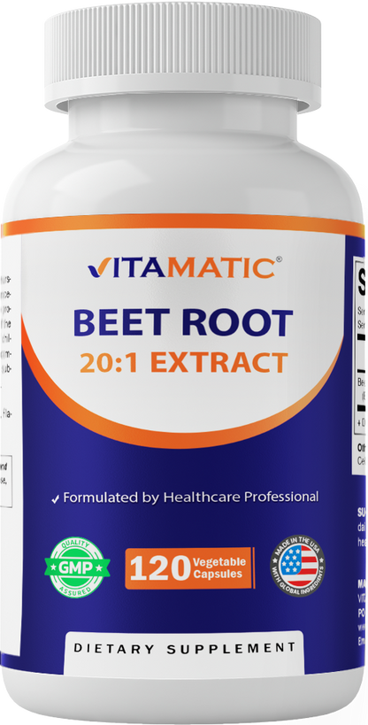 Vitamatic Beet Root 20:1 Extract 800 mg – 120 vegetable capsules dietary supplement
