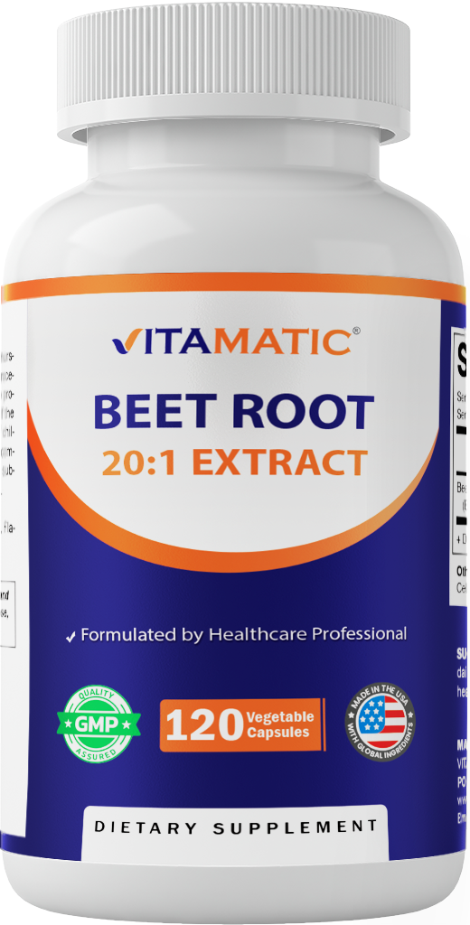 Vitamatic Beet Root 20:1 Extract 800 mg – 120 vegetable capsules dietary supplement