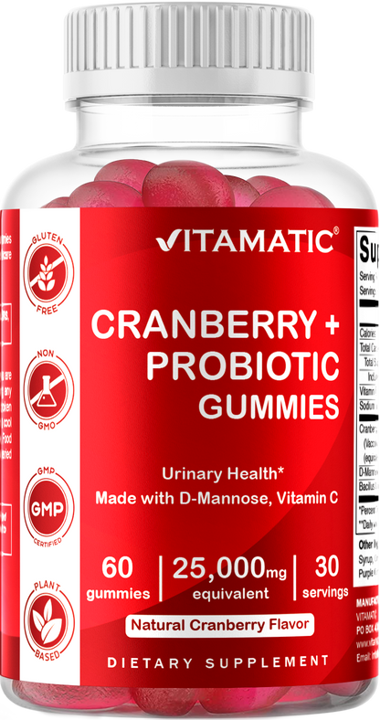 Cranberry with Probiotics 25000mg 60 Vegan Gummies