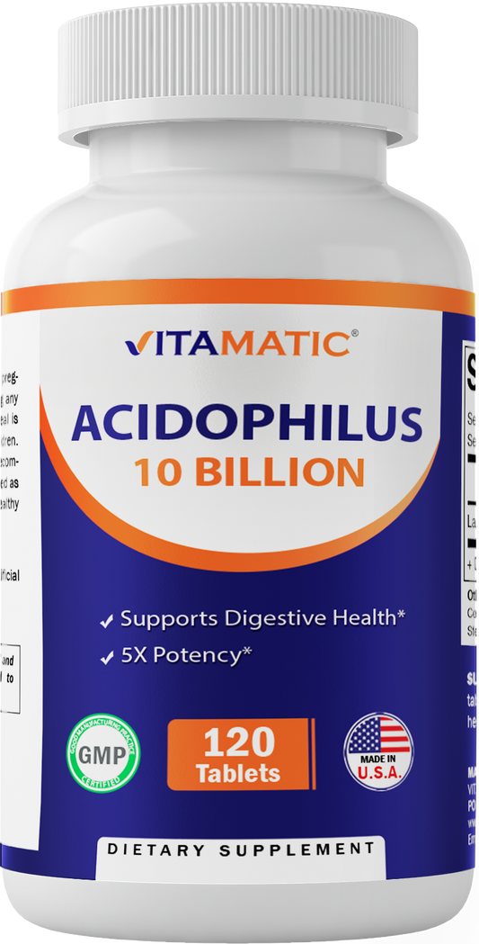 Acidophilus Probiotic 10 Billion CFU Daily Probiotic Supplement 120 Tablets