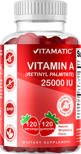 Sugar Free Vitamin A 25000 IU (7500 mcg Retinyl Palmitate) per gummy 120 Gummies