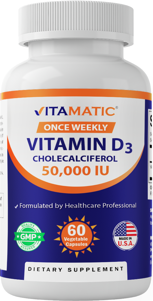 Vitamin D3 50000 IU Weekly Dose - 60 Veggie Capsules