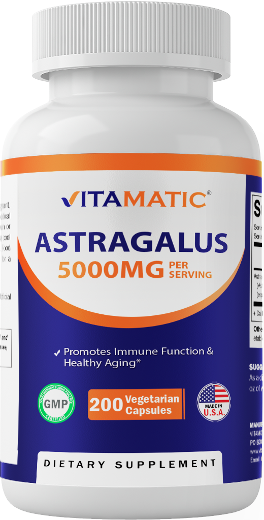 Astragalus Capsules 5000mg Supplement - 200 Veg Capsules