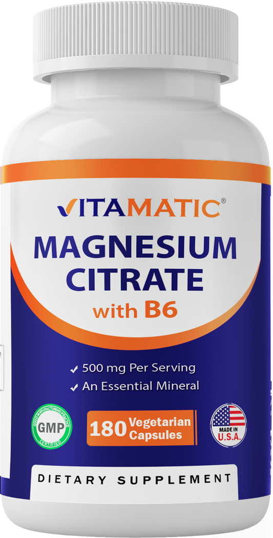 Magnesium Citrate 500mg per Serving 180 Vegetarian Capsules