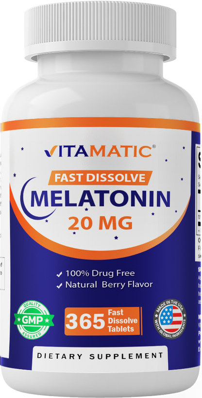 Melatonin 20mg High Potency, 365 Tablets