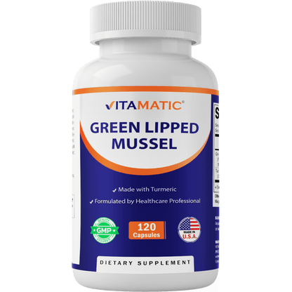 Green Lipped Mussel 2500 mg Equivalent with Turmeric - 120 Veg Capsules