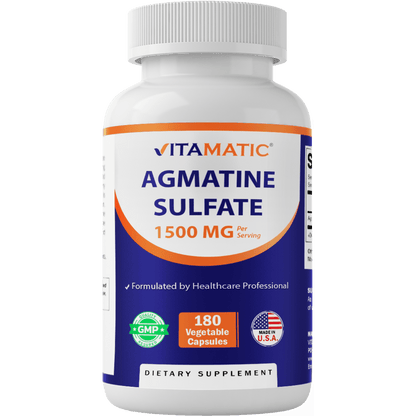 Vitamatic Agmatine Sulfate 1500mg Per Serving - 180 Veg Capsules