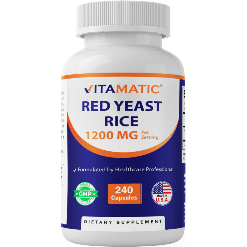 Red Yeast Rice 1200mg. Capsules - 240 Count