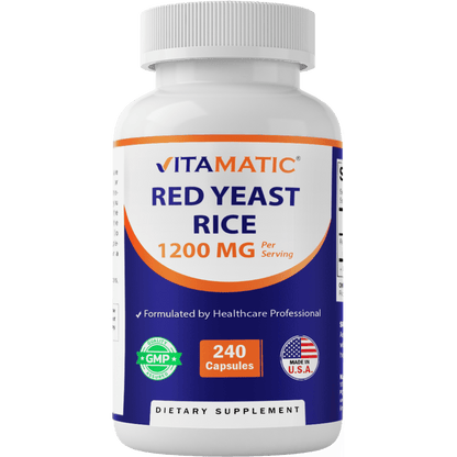 Red Yeast Rice 1200mg. Capsules - 240 Count