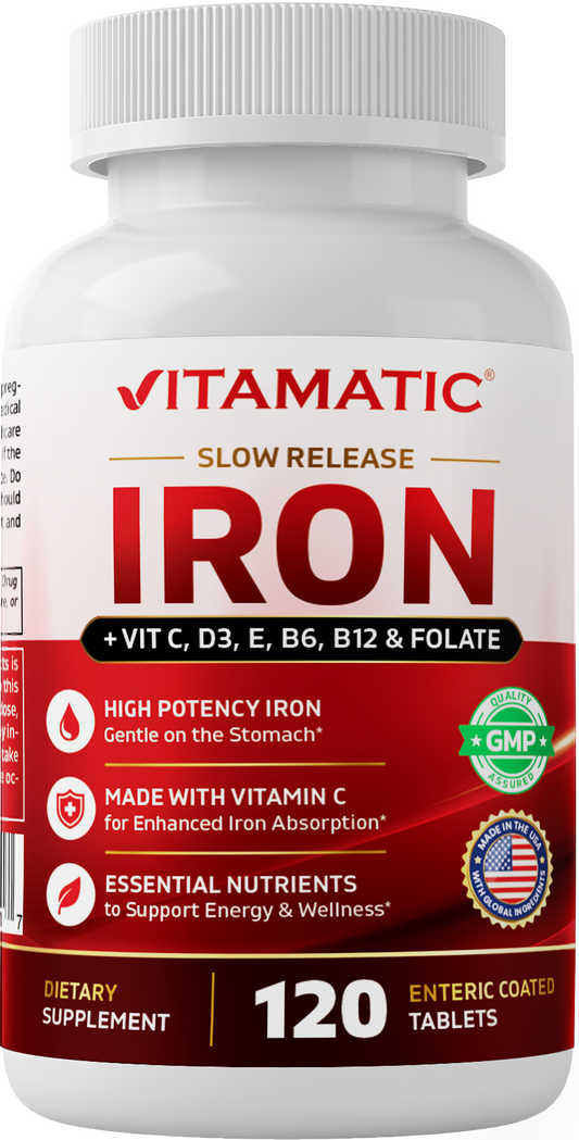 Vitamatic Slow Release Iron Complex, 120 Enteric Coated Tablets