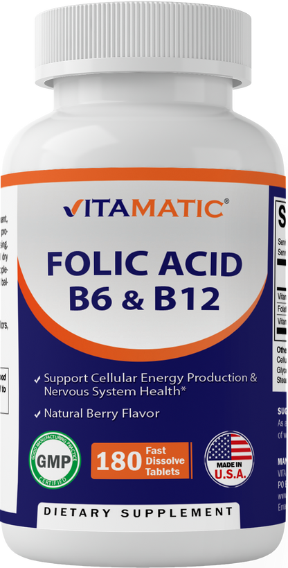Folic Acid B12 B6 180 Tablets