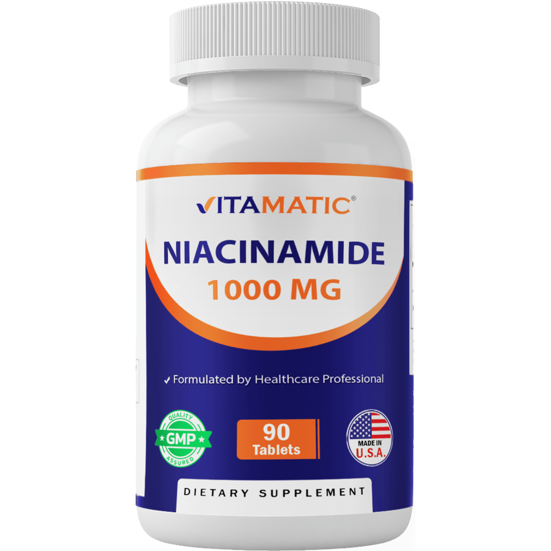 Vitamatic Niacinamide 1000 mg 90 Tablets - Flush Free Vitamin B3