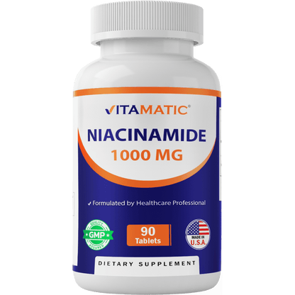 Vitamatic Niacinamide 1000 mg 90 Tablets - Flush Free Vitamin B3