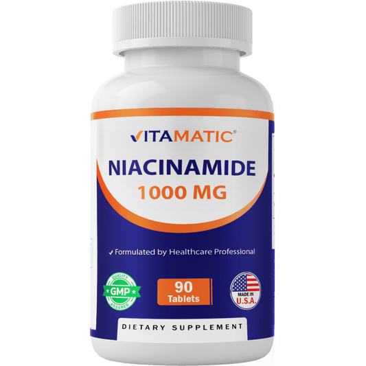 Vitamatic Niacinamide 1000 mg 90 Tablets - Flush Free Vitamin B3
