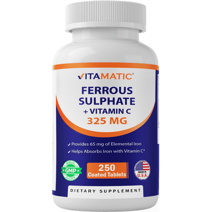Ferrous Sulphate 325mg  Vitamin C 100mg - 250 Coated Tablets