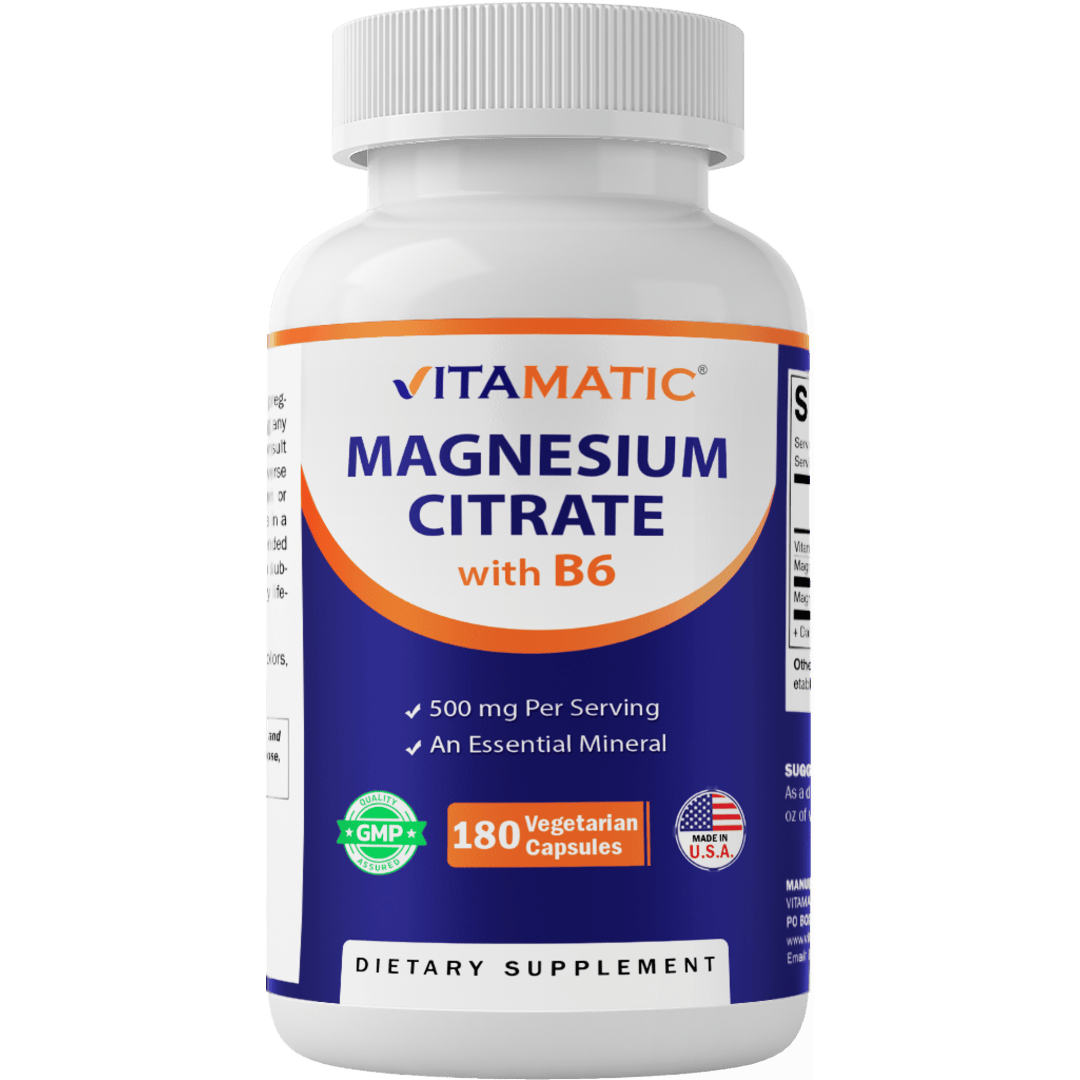 Magnesium Citrate 500mg per Serving 180 Vegetarian Capsules