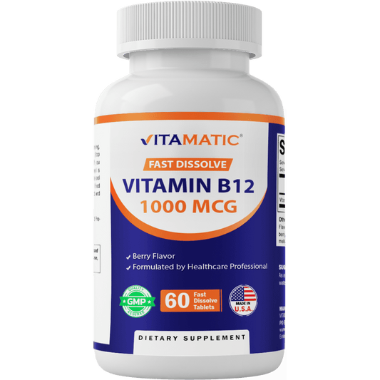 Vitamin B12 1000 mcg Fast Dissolve – 60 Tablets – Natural Berry Flavor