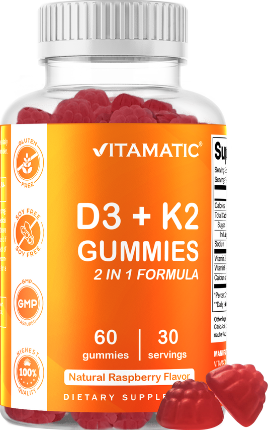 Vitamatic Vitamin D3 + K2 Gummies, 60 Gummies