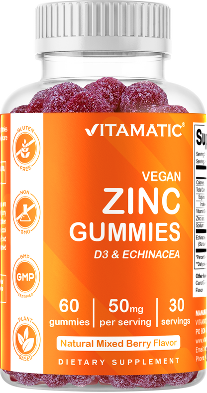 Zinc 50 mg 60 Vegan Gummies