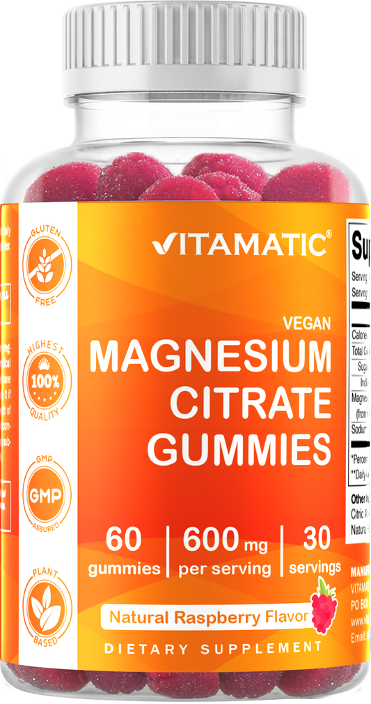 Vitamatic Magnesium Citrate 600mg, 60 Vegan Gummies