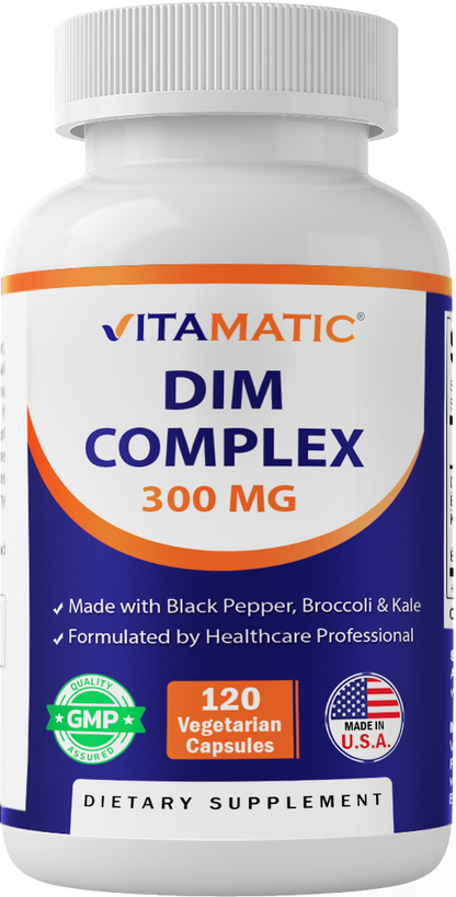 DIM Supplement Complex for Women & Men 300mg 120 Veg Capsules