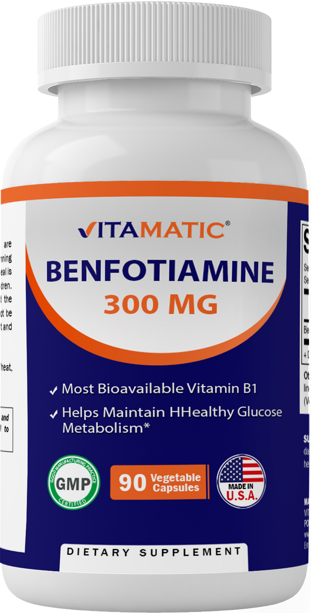 Benfotiamine 300 mg 90 Vegetarian Capsules VitamaticUSA